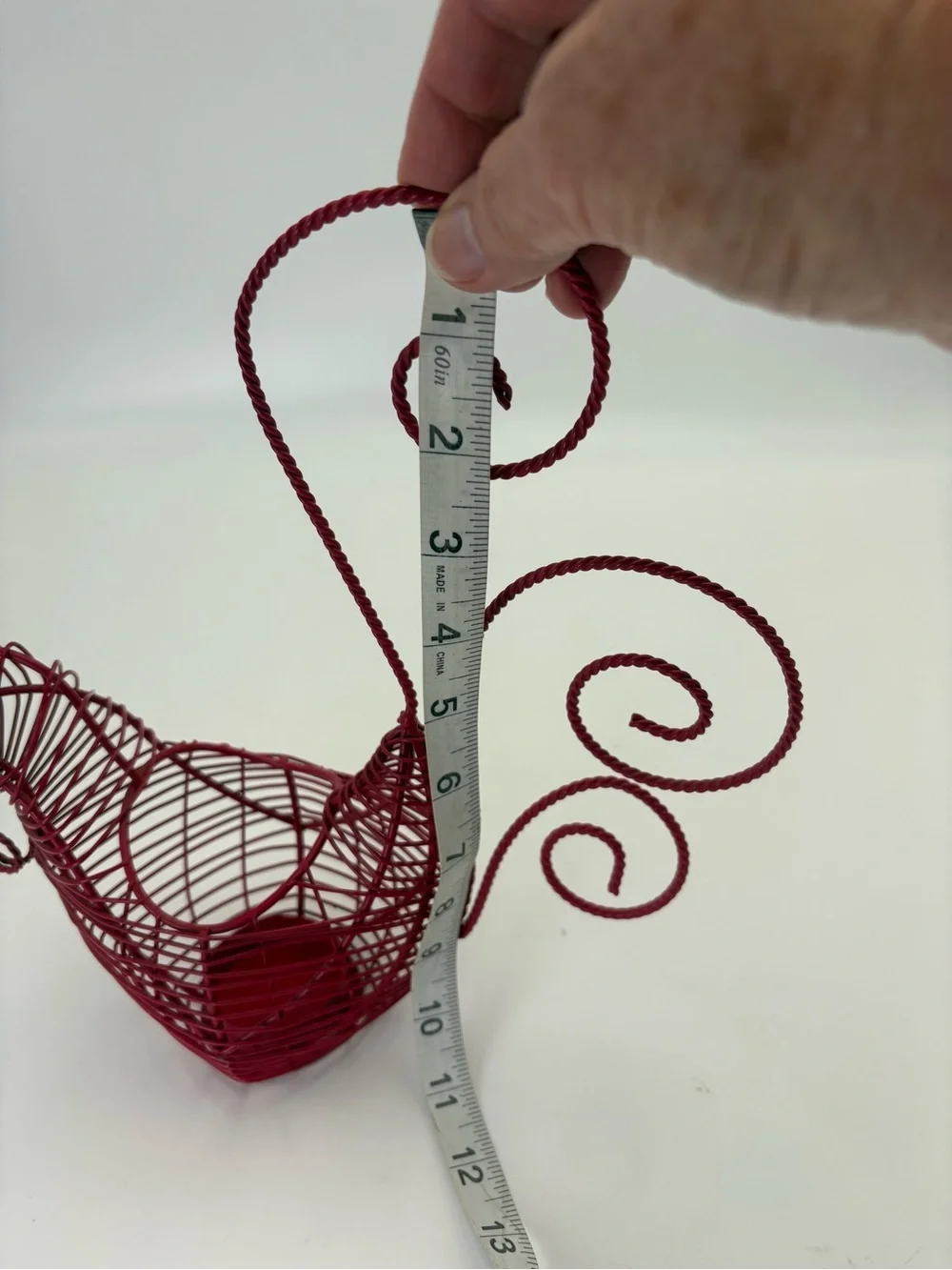 Red Wire Rooster Egg Basket